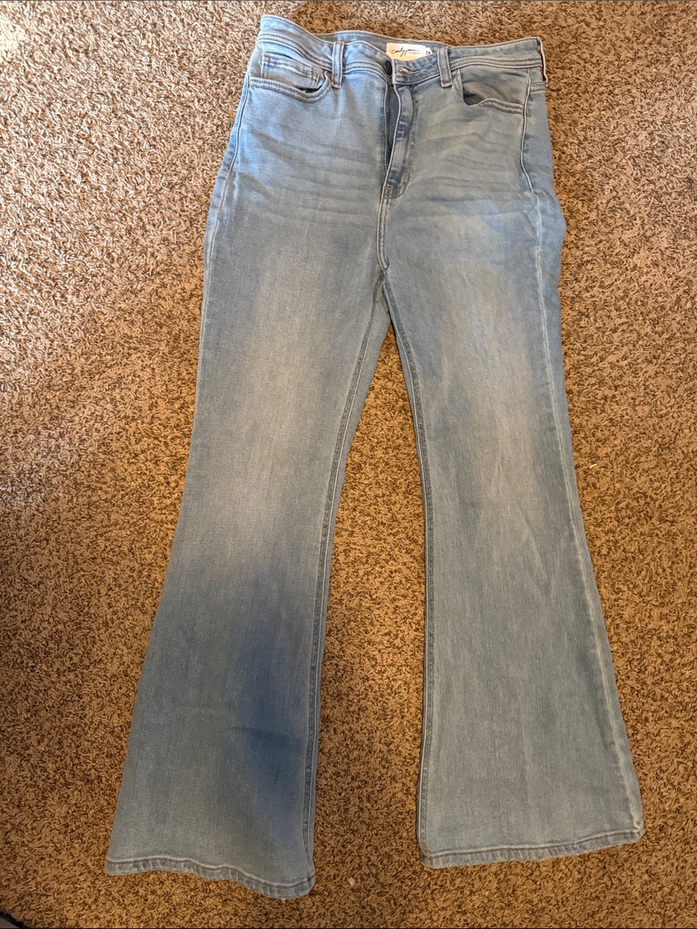 Carly Jean Los Angeles Light Blue Flare Jeans
